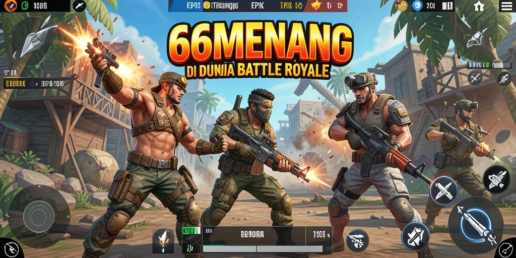 Screenshot gameplay 66MENANG menunjukkan pertarungan sengit antar pemain.