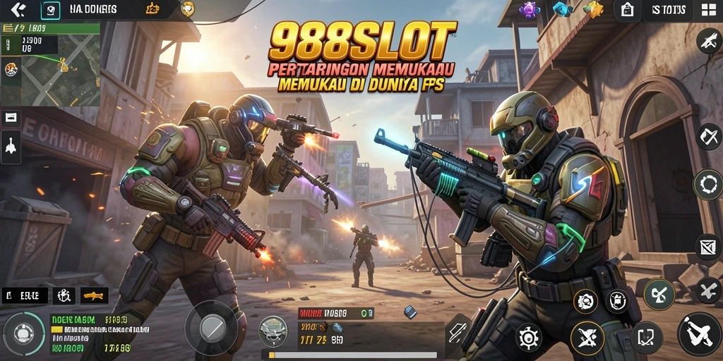 Tampilan gameplay mendebarkan di 988SLOT dengan aksi FPS yang intens.