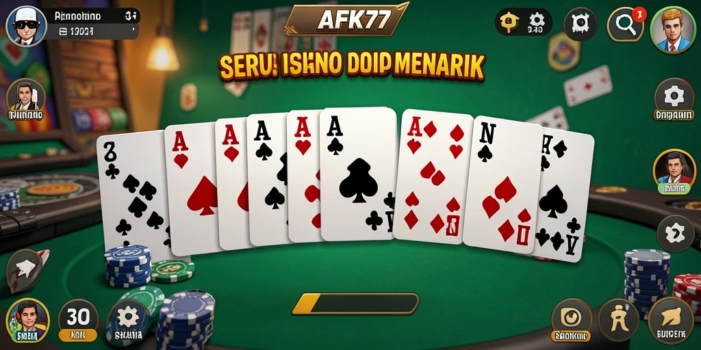 Tampilan layar gameplay seru dalam permainan Domino AFK77.