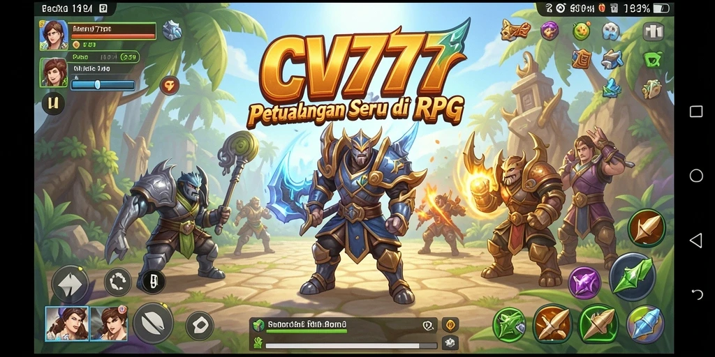 Screenshot utama CV777 menampilkan aksi seru dalam permainan RPG.