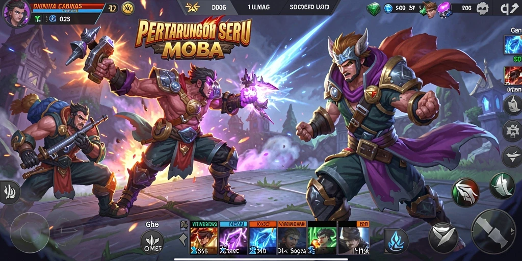 Tampilan seru pertarungan tim di dunia D06 yang menegangkan.