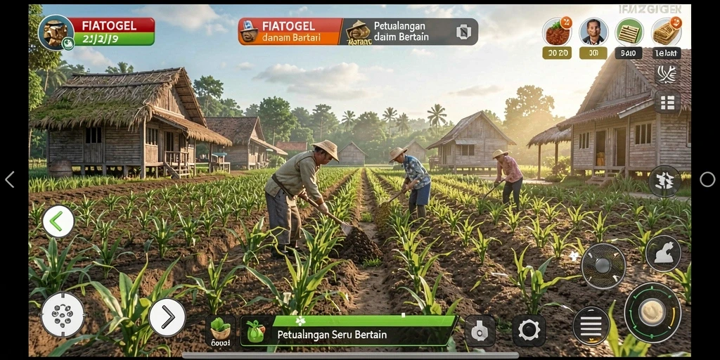 Tampilan gameplay seru dalam bertani dengan FIATOGEL.