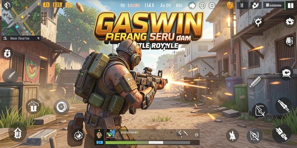 Screenshot menunjukkan aksi seru dalam pertarungan Battle Royale.