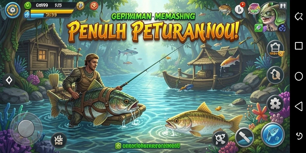 Gameplay GIM999 yang seru dan menegangkan saat menangkap ikan.