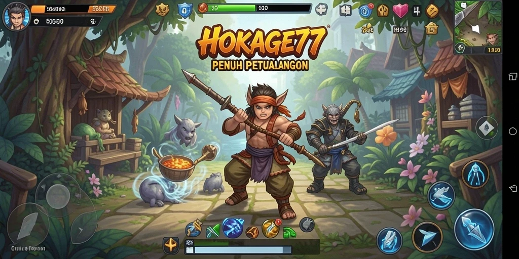 Tampilan permainan HOKAGE77 yang penuh warna dan menarik.