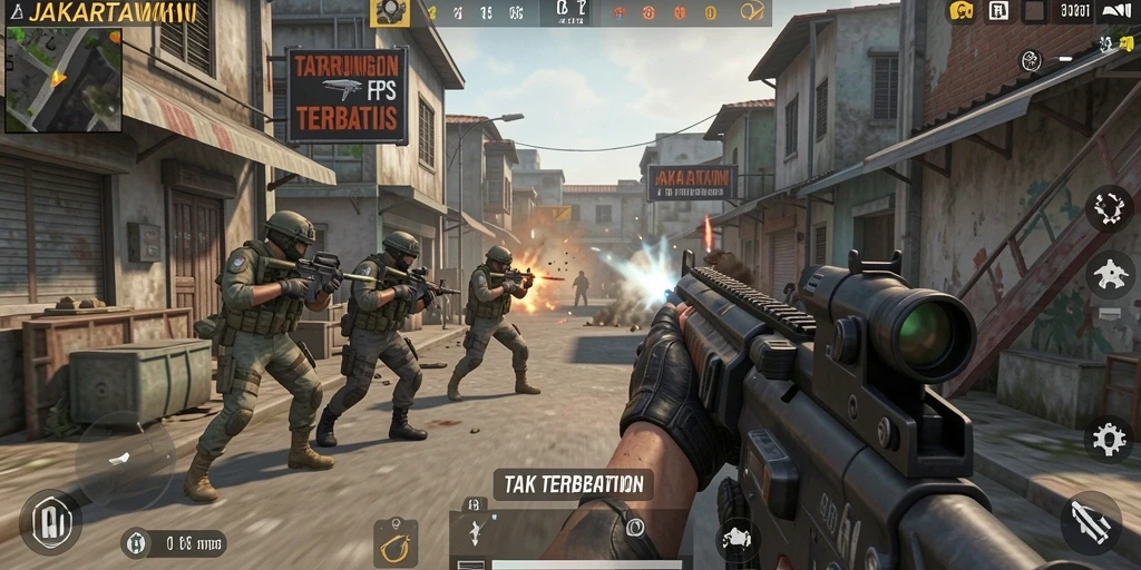Screenshot gameplay JAKARTAWIN yang intens dan mendebarkan.