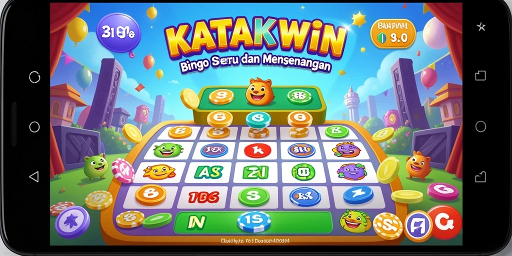 Tampilan gameplay KATAKWIN yang menarik dengan berbagai fitur Bingo.