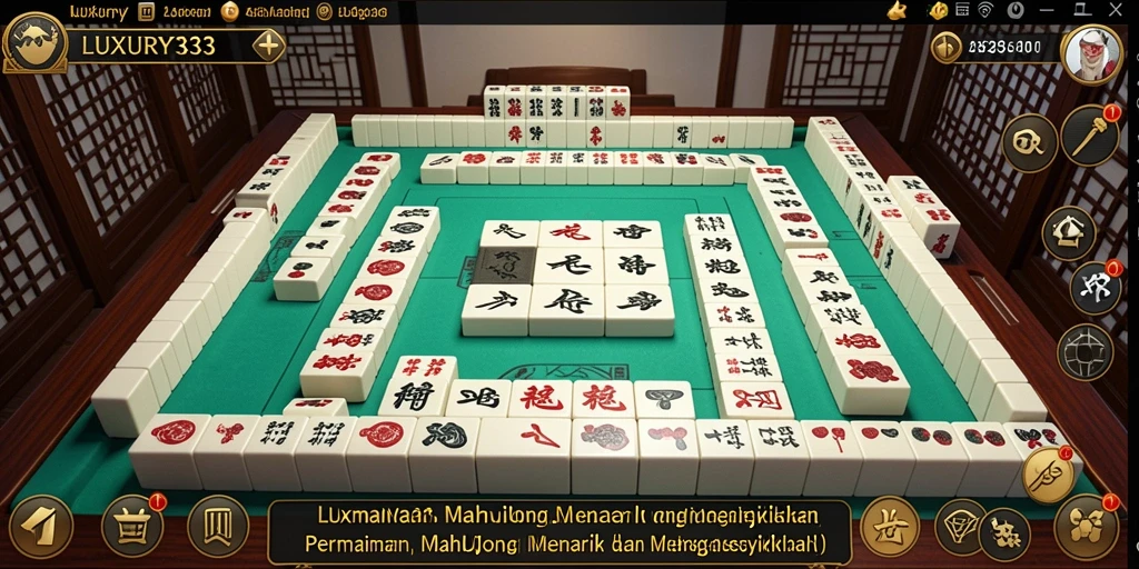 Tampilan gameplay seru dari LUXURY333 dalam permainan Mahjong.