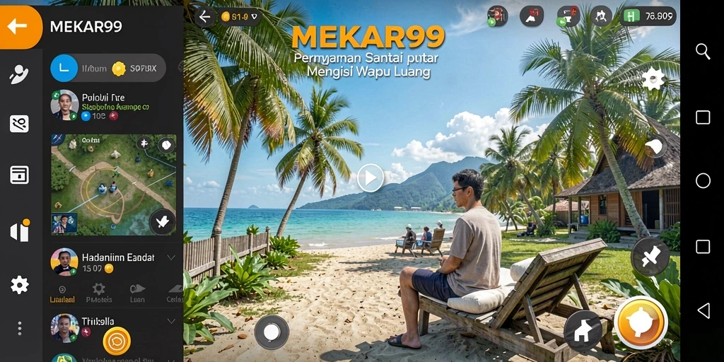 Screenshot gameplay MEKAR99 menunjukkan keseruan bermain bersama teman.