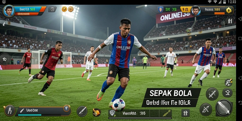 Screenshot utama yang menampilkan aksi pertandingan sepak bola nyata.