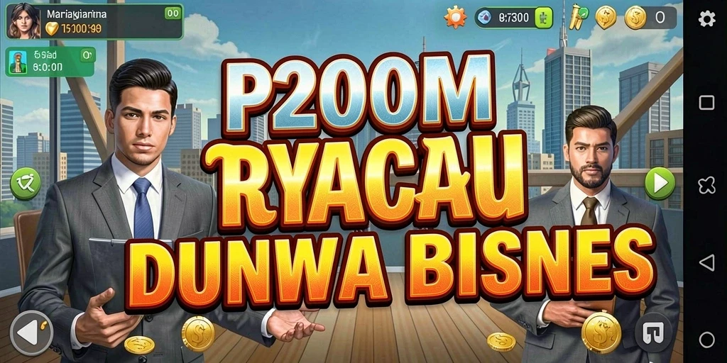 Tampilan gameplay P200M dengan berbagai pilihan bisnis dan strategi menarik.
