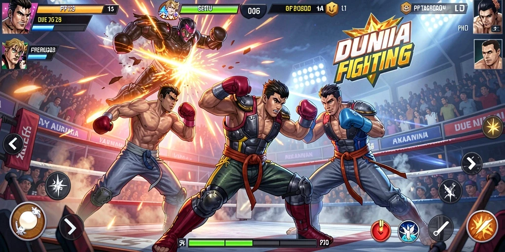 Screenshot gameplay PP123 menunjukkan aksi pertarungan yang mendebarkan.
