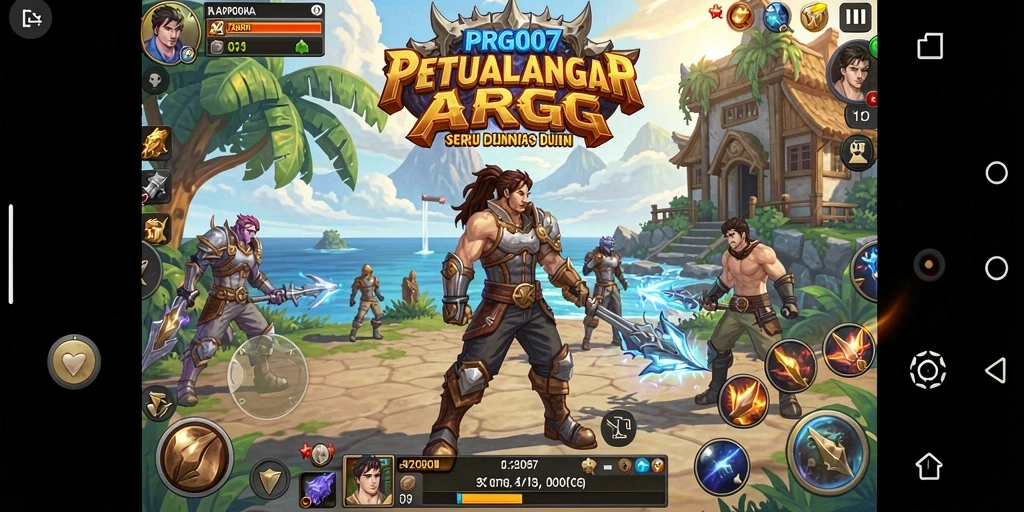 Tampilan aksi epik dalam gameplay ARPG PRG007.