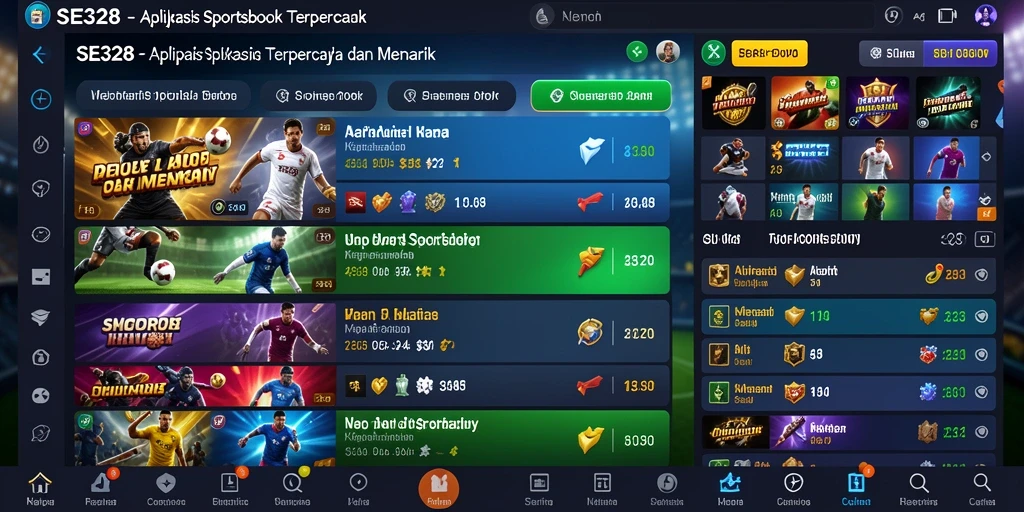 Screenshot SE328 menunjukkan antarmuka taruhan olahraga yang menarik.