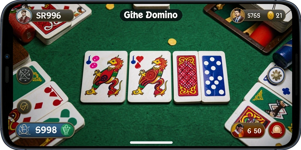 Tampilan gameplay seru di SR996 saat bermain Domino.