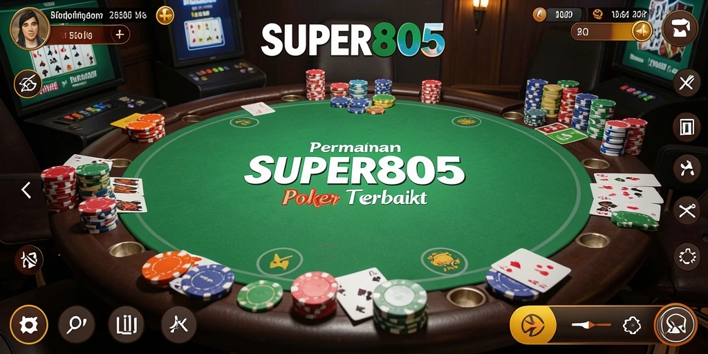 Tampilan screenshot SUPER805 menunjukkan aksi permainan Poker yang seru.