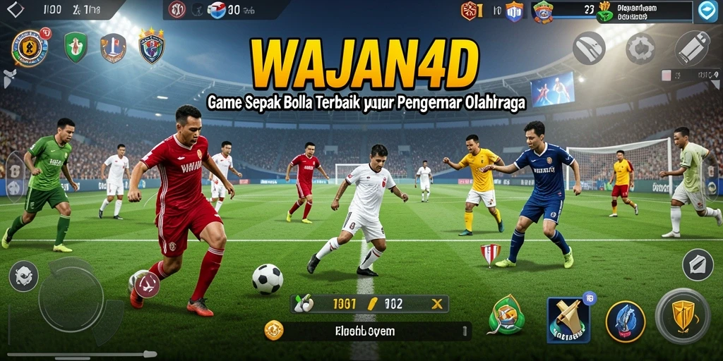 Screenshot gameplay WAJAN4D dengan aksi sepak bola seru dan grafis menawan.