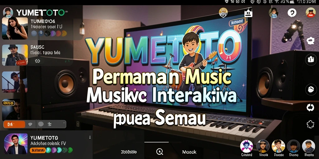 Screenshot gameplay YUMETOTO yang menampilkan interaksi musik yang menyenangkan.