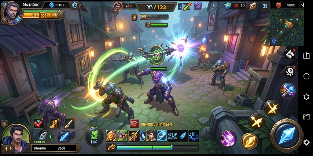 Gambaran gameplay YY123 dalam pertempuran strategi.